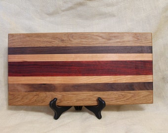 Hardwood Bread Board, Cutting Board or Carving Board in White Oak, Walnut, Cherry and Paduak