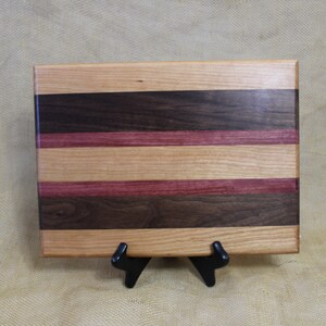 Cheese / Charcuterie Board Striped with Hardwoods Cherry, Walnut and Paduak
