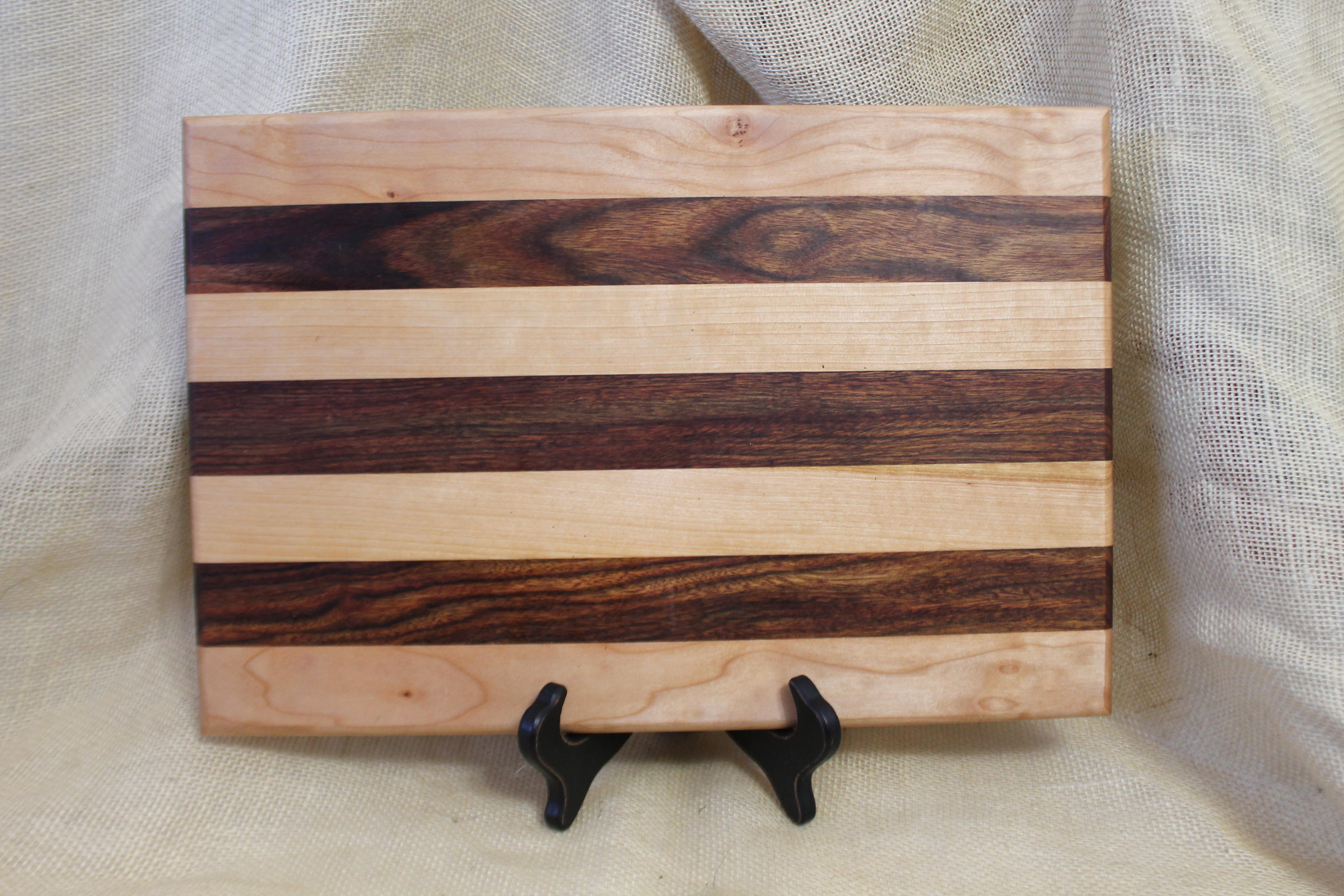 Walnut and Red Oak Hardwood Bread Board Cutting Board or Carving Board in Maple Mahogany