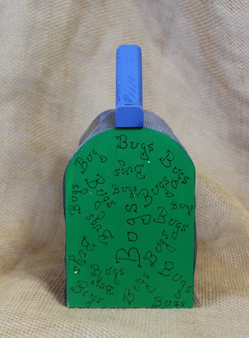 Hand Painted Wooden Bug Box in Bright Colors with the Word Etsy