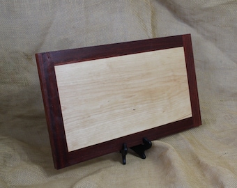 Maple and Paduak Hardwood Bread Board or Small Cutting / Carving Board