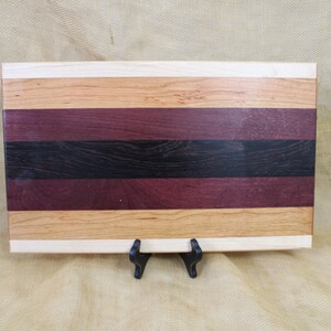 Hardwood Cutting /Carving or Serving Board Made of Maple, Cherry, Wenge and Purple Heart