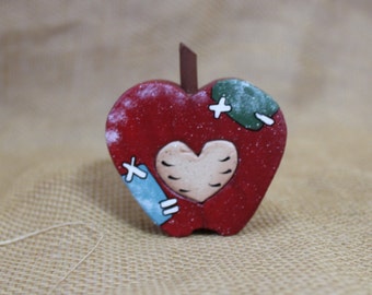 Apple Love Chunk  - Country Apple Love Chunk - Shelf Sitter Apple - Teacher Gift