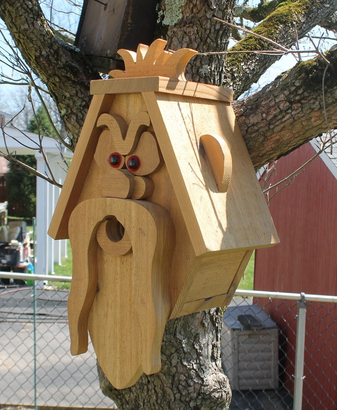 Old Man Cedar Hanging Birdhouse Wooden Bird House with the Etsy