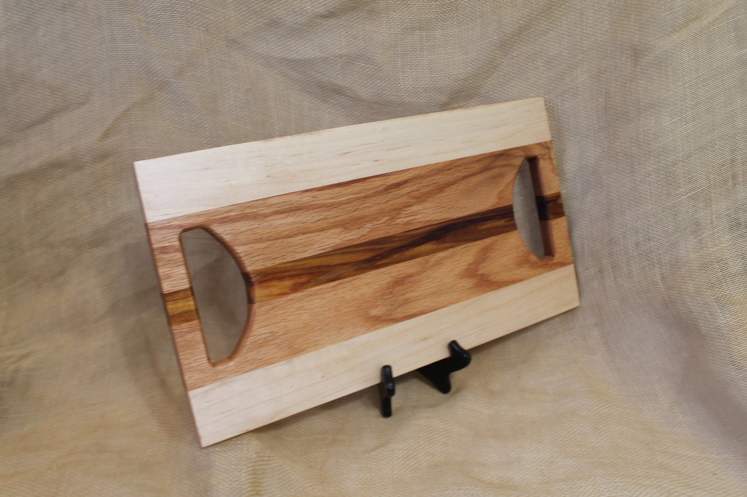 Walnut and Red Oak Hardwood Bread Board Cutting Board or Carving Board in Maple Mahogany