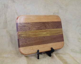 Cheese or Charcuterie Board in Hardwoods Cherry, Mahogany and Canary Wood