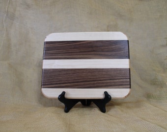 Cheese / Sushi Board Striped with Hardwoods Maple and Walnut