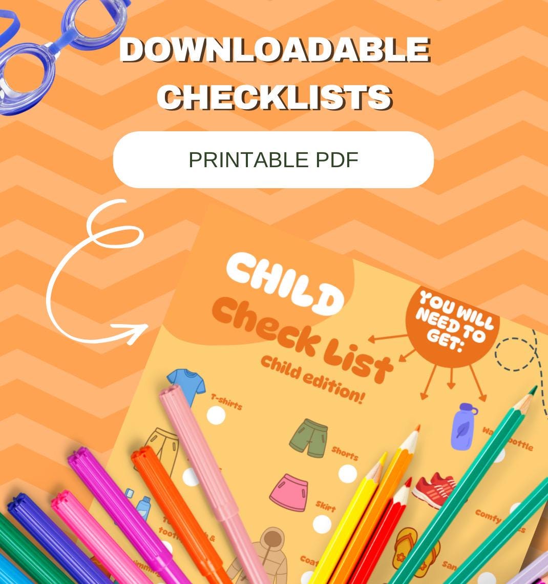 Child Travel Checklist Printable | Kids Packing List + Parent Travel