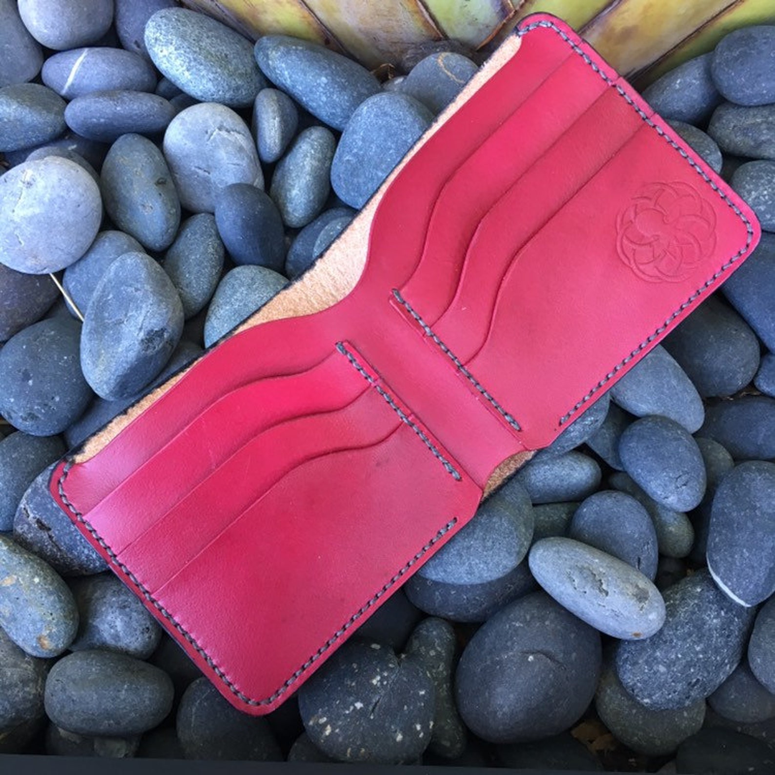 Black Kraken Wallet With Red Interior Etsy