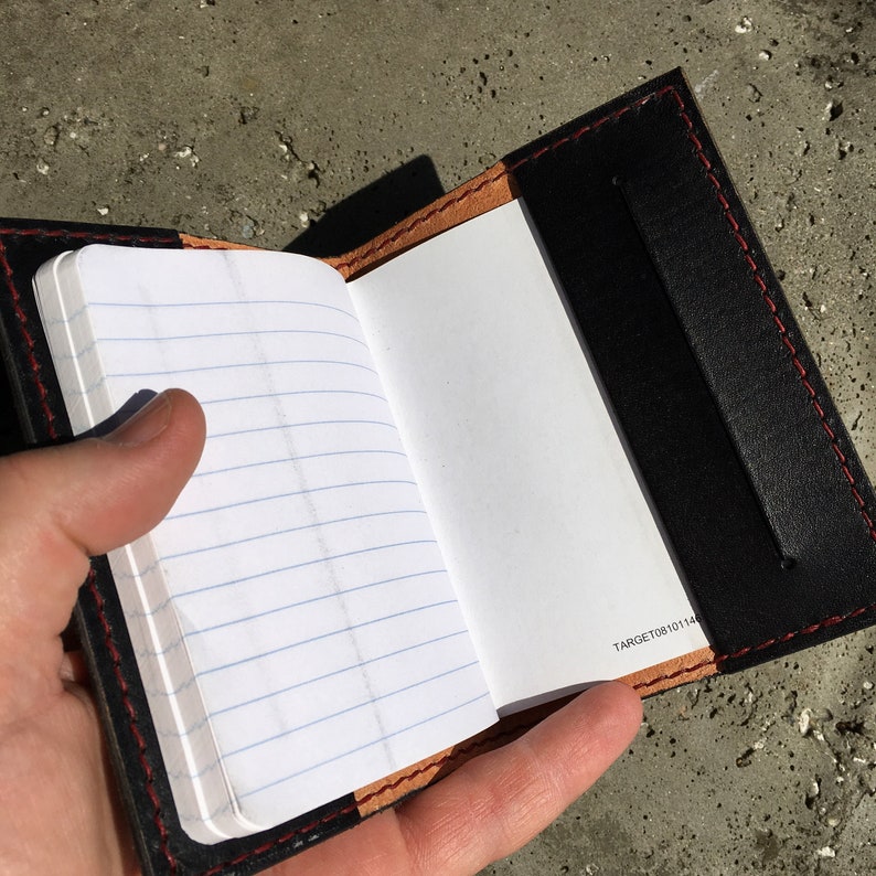 Black with Red Thread Pocket Journal