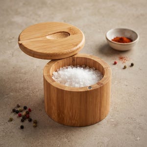 Wooden storage pot and bowl holder
