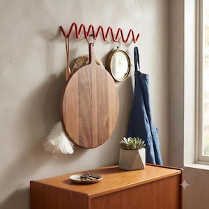 Wavy metal wall hook