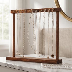 Wooden jewelry rack