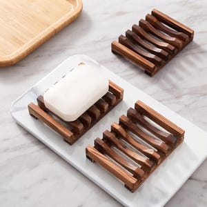 Natural bamboo soap dish