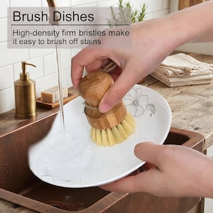 Wooden dish brush set