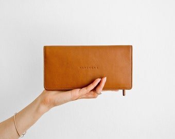 Minimalist wallet women | Leather women wallet | Long leather wallet | Slim High-quality wallet | BISCAYNE (brown)