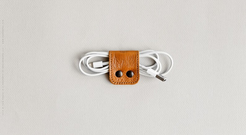 Brown Cord organizer Leather Cord holder GRIP