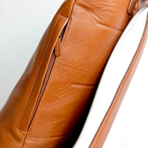 Leather backpack without logo, leather rucksack, laptop backpack // Vogel Brown image 9