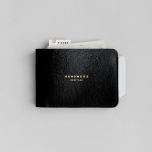 Slim leather minimalist wallet | Men's Walle | Women's wallet | Leather Handmade Wallet || Model 3 (Black)