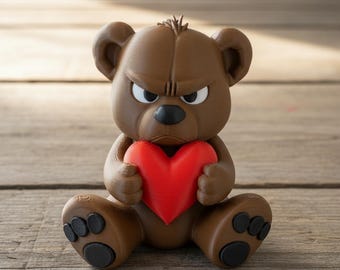 3D printed Grumpy Bear with heart