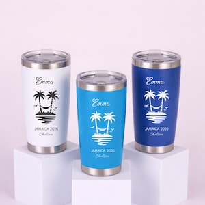 Personalized Stainless Steel Tumbler 20OZ, Girls Trip Cup, Family Reunion,  Custom Beach Travel Mug, Vacation Personalized Tumbler