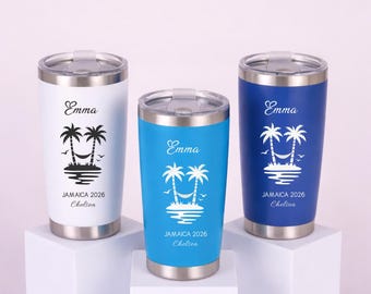 Personalized Stainless Steel Tumbler 20OZ, Girls Trip Cup, Family Reunion,  Custom Beach Travel Mug, Vacation Personalized Tumbler