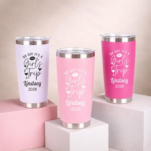 Personalized Stainless Steel Tumbler 20OZ, Girls Trip Cup, Family Reunion,  Custom Beach Travel Mug, Vacation Personalized Tumbler