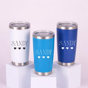20oz Personalized Stainless Steel Tumbler, Mother's Day, Custom Name Cup Birthday, Travel Mug, Travel Custom Tumbler, Gift for her immagine 3
