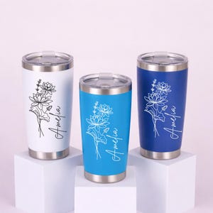 20oz Personalized Stainless Steel Tumbler, Custom Name Cup Birthday, Gift for her, Laser Engraved Tumbler, Valentines day gift