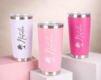 Personalized 20 oz Tumbler, Stainless Steel water cup, Laser Engraved Tumbler, Insulated Tumbler, Bridesmaid Tumbler, Custom Name Travel Mug