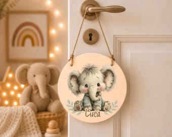 Letrero de madera personalizado para guardería con nombre / 20 diseños de animales para la habitación de los niños