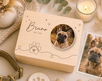 Caja de recuerdos para perros con foto / Caja de recuerdos personalizada para mascotas / Regalo de recuerdo para perros / Recuerdo conmemorativo para mascotas