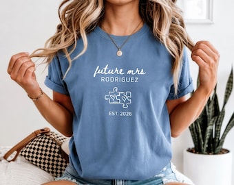 Camiseta personalizada para futura Sra. Comfort Colors® / Camiseta personalizada para futura novia / Camiseta para prometida / Regalo para recién comprometida / Camiseta para futura esposa