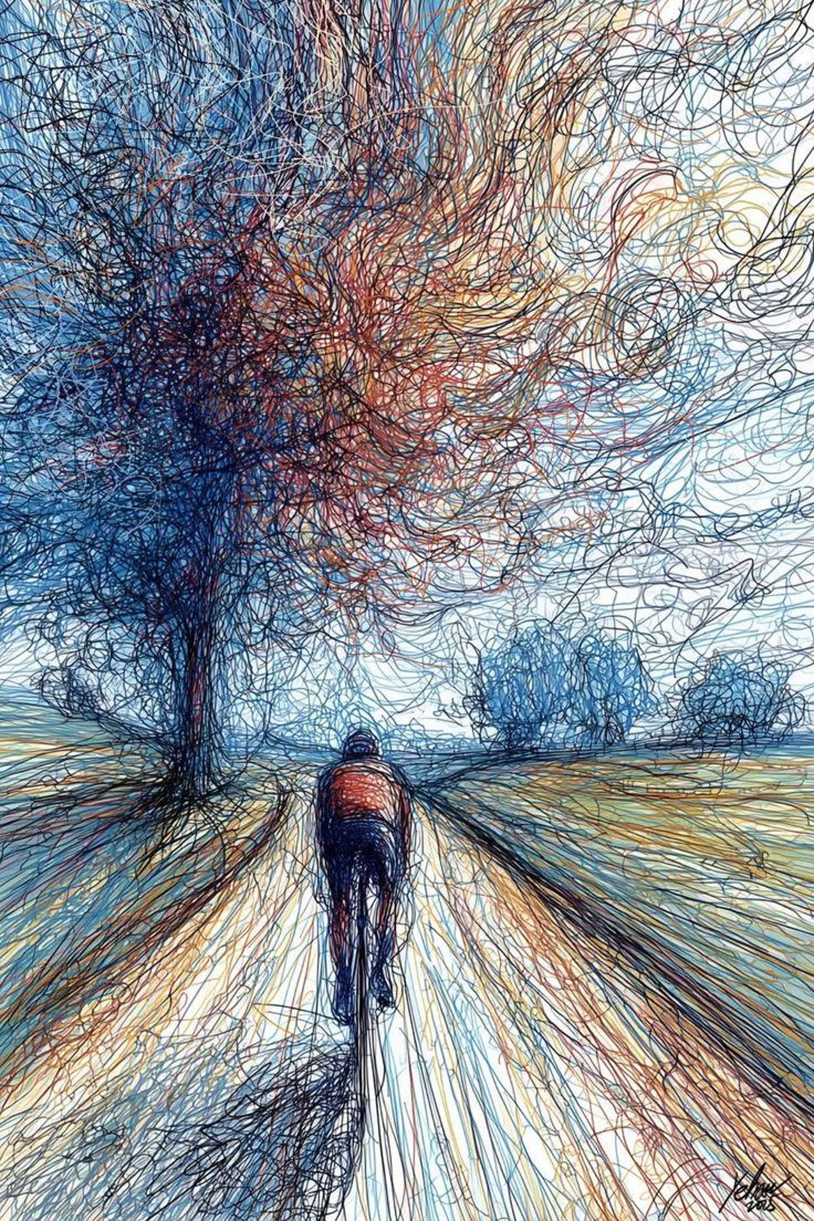 Abstract Path Abstract Tree Path Art – A Visual Journey of Emotion and Solitude - Etsy