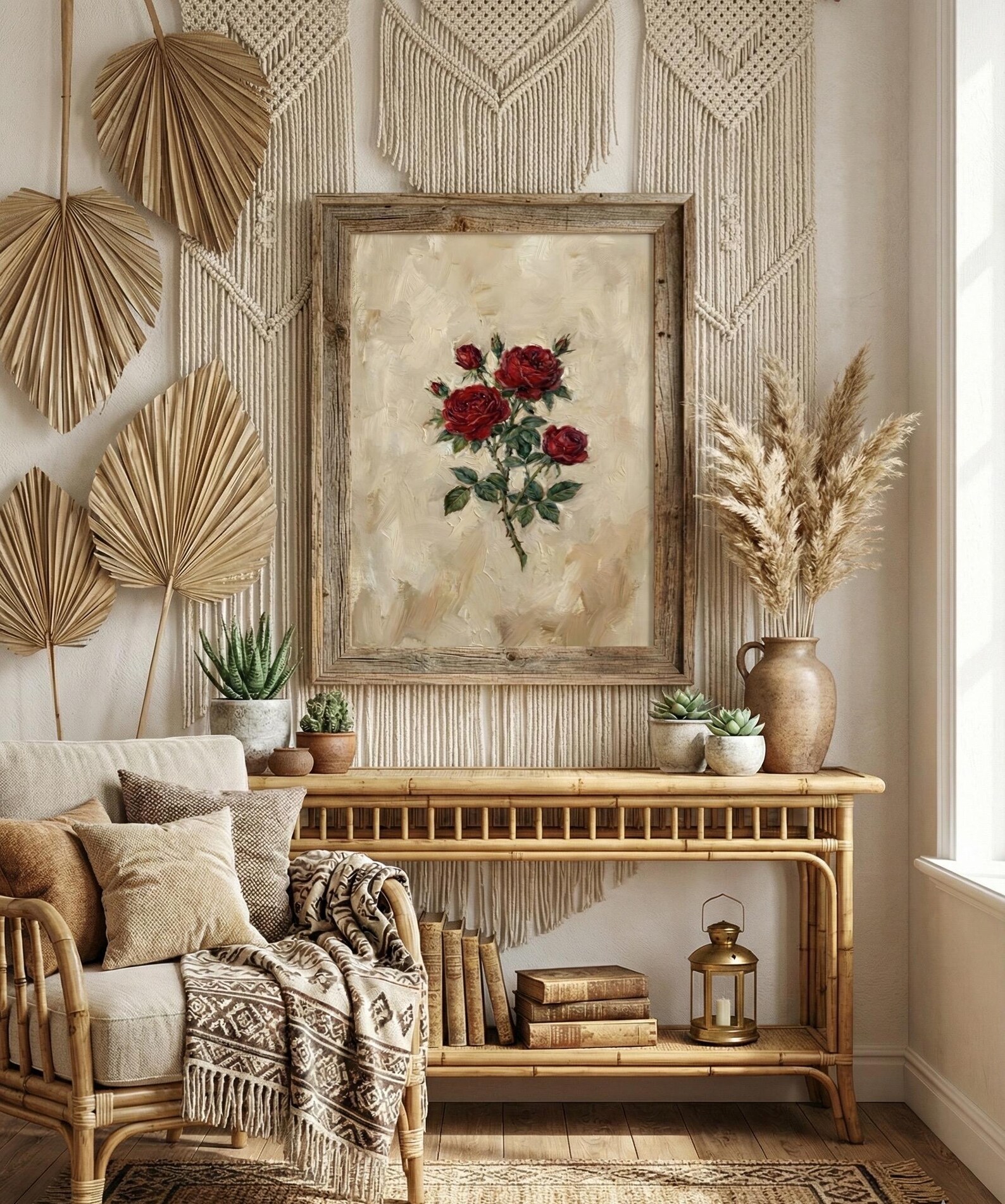 French Country Floral Wall Art Printable, Antique Rose Painting ...