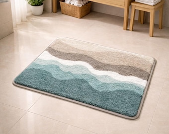 AIBIIN Tappetino da bagno waffle, super assorbente, antiscivolo, lavabile in lavatrice, con retro in gomma, 45,7 x 76,2 cm, colore: marrone, per soggiorno, bagno, zerbino