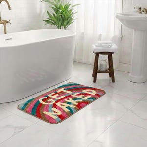 Designer Badematte - Weicher rutschfester Badezimmerteppich, saugfähiger Bodenteppich, Badematte in unregelmäßiger Form, 40 x 60 cm oder 50 x 80 cm