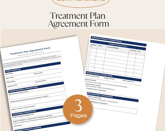Massage Therapy Forms | Treatment Plan Agreement Form for Massage Therapy - Professional Multi-Session Package Template - Static PDF
