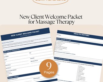 New Client Welcome Packet | Massage Intake Form | Spa Client Forms Bundle PDF