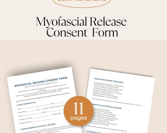 Massage Therapy Forms | Myofascial Release Consent Form - Massage Therapy Intake - MFR Treatment Agreement - Instant Download