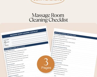 Massage Room Cleaning Checklist | Spa Salon Sanitation (PDF Template)