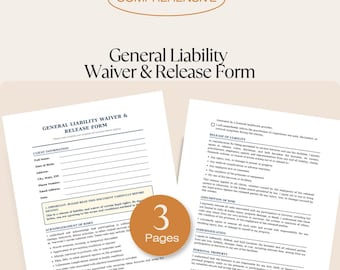 Spa & Fitness Liability Waiver Template | Release Form (PDF Download)