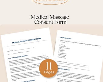 Medical Massage Consent Form Template | Therapeutic Intake (PDF)