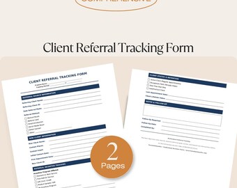Massage Therapy Forms | Client Referral Tracking Form | Business Marketing (PDF Template)