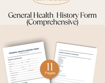 Massage Therapy Forms | Comprehensive Health History Form – Patient Intake Template (PDF)