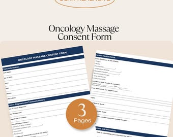 Massage Therapy Forms | Oncology Massage Consent Form | Cancer Treatment Intake (PDF Template)