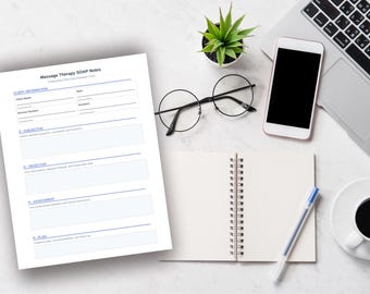 Printable Massage Therapy SOAP Notes Form, Client Documentation (PDF Template)