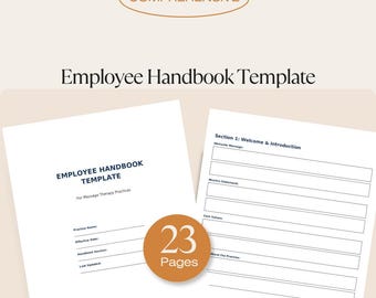 Massage Therapy Forms | Employee Handbook Template for Massage Therapy Spa Wellness Practice - Complete Staff Policy Guide