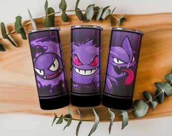 Fioletowa folia na kubek Ghost PNG 20 uncji i 30 uncji, wzór sublimacji, prosta, zwężana, upiorny cyfrowy plik do pobrania