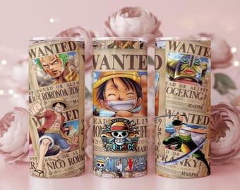 Anime Pirate Wanted Poster Tumbler Wrap | 20oz 30oz (Digital Download)